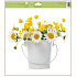 Fensterfolie ohne Kleber Blumen gelb in einem Topf 30 x 33,5 cm