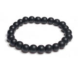 Onyx schwarz matt Armband elastisch Naturstein, Perle 8 mm / 16-17 cm, Lebenskraftstein