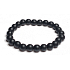 Onyx schwarz matt Armband elastisch Naturstein, Perle 8 mm / 16-17 cm, Lebenskraftstein