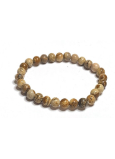 Jaspis Bild Armband elastischer Naturstein, Kugel 6 mm / 16 - 17 cm, Stein der positiven Energie
