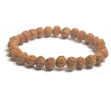 Rudraksha natürliche Samen elastisches Armband, Kugel 8 mm / 16-17 cm