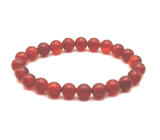 Achat rot elastisch Naturstein, Perle 8 mm / 16-17 cm, fügt Stärke