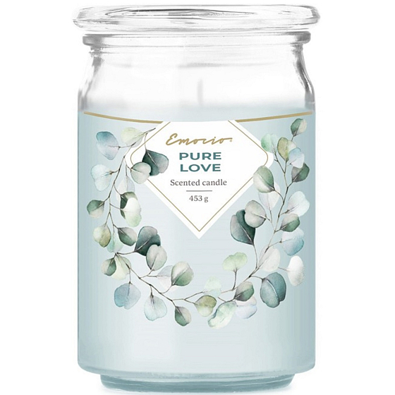 Emocio Pure Love Duftkerze Glas mit Glasdeckel 453 g 93 x 142 mm