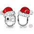 Charms Sterling Silber 925 Eule mit Weihnachtsmannmütze, Perle für Armband Weihnachten