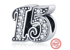 Charme Sterling Silber 925 15 Jahrestag, Perle auf Armband
