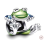 Charme Sterling Silber 925 Kletterfrosch, Perle am Armband Tier