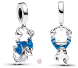 Charm Sterling Silber 925 Disney Donald Duck mit blauer Emaille, Film-Armband-Anhänger