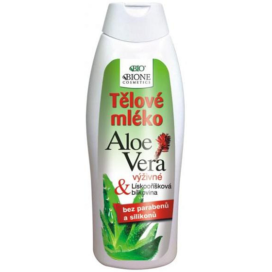 Bione Cosmetics Aloe Vera mit Haselnussprotein Körperlotion für alle Hauttypen 500 ml