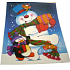 Fensterfolie ohne kleberfarbenen Schneemann und Pinguin 43 x 30 cm
