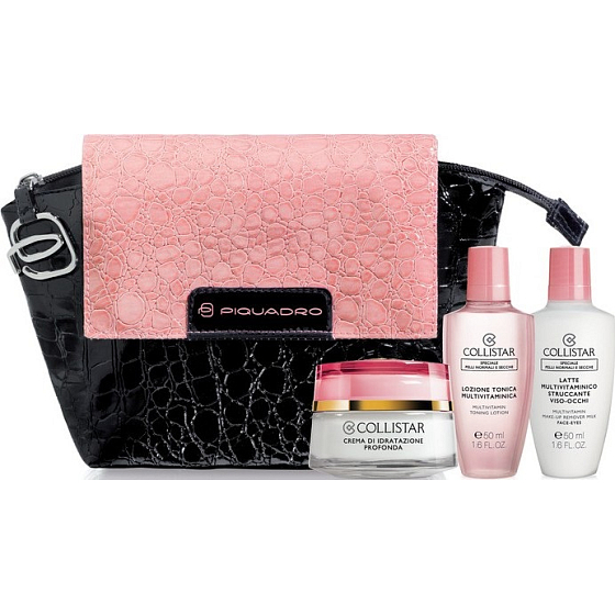 Collistar Special Deep Moisturizing Cream für normale und trockene Haut 50 ml + Multivitamin-Tonikum 50 ml + Multivitamin-Reinigungsmilch 50 ml + Beutel, Kosmetikset
