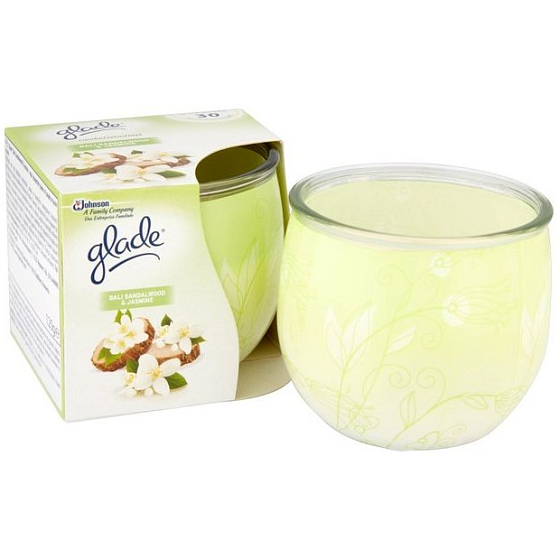 Glade von Brise Bali Sandelholz & Jasmin Duftkerze in Glas, Brenndauer bis zu 30 Stunden 120 g