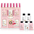 Baylis & Harding Erdbeer Cupcake flüssige Körperseife 100 ml + Himbeer Panna Cotta Duschcreme 100 ml + Erdbeer Cupcake Badecreme 100 ml + Weiße Schokolade Käsekuchen Körperlotion 100 ml + Zucker Mandel Handcreme 100 ml Pink Collection osmetisches Körperpflegeset