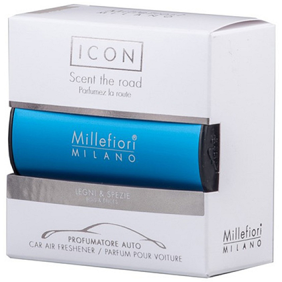 Millefiori Milano Icon Legni & Spezie - Autoduft aus Holz und Gewürzen Klassisches Blau 47 g