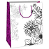 Ditipo Geschenk Papiertüte zum Malen 22 x 10 x 29 cm weiß, Blumen Kreativ 40
