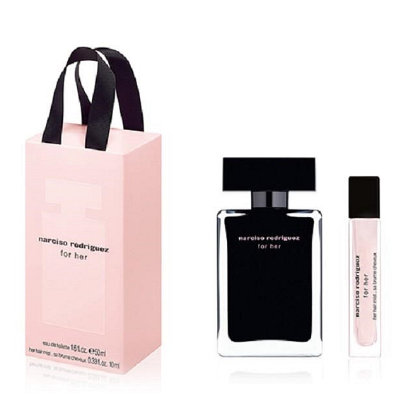 Narciso Rodriguez für Ihr Eau de Toilette für Frauen 50 ml + Haarnebel 10 ml, Geschenkset