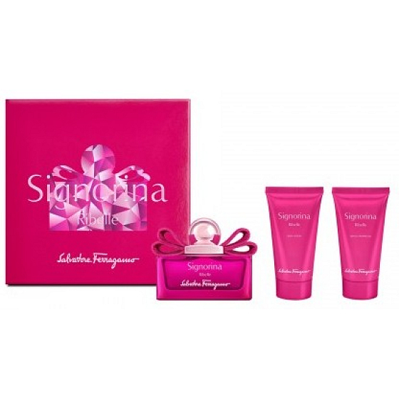 Salvatore Ferragamo Signorina Ribelle parfümiertes Wasser für Frauen 50 ml + Duschgel 50 ml + Körperlotion 50 ml, Geschenkset