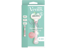 Gillette Venus Sensitive Rose Gold Rasierer mit Metallgriff + 3 Ersatzklingen für Frauen
