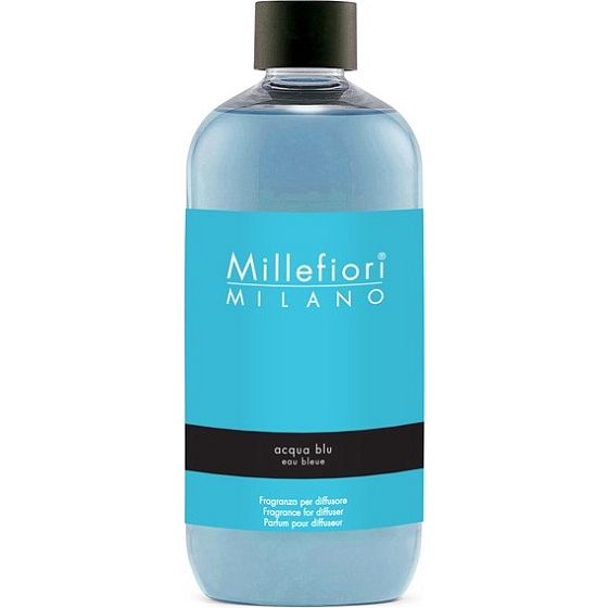 Millefiori Milano Natural Acqua Blu - Wasserblaue Diffusor-Nachfüllung für Weihrauchstiele 500 ml