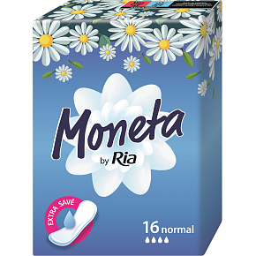 Moneta Normal klassische Damenbinden ohne Flügel, 16 Stk Moneta Normal klassische Damenbinden ohne Flügel, 16 Stk