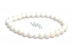 Muschel Tridacna Muschelarmband elastisch Naturstein, Kugel 6 mm / 16 - 17 cm