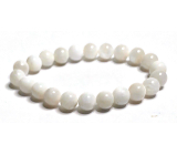 Mondstein weiß Armband elastisch Naturstein, Perle 8 mm / 16-17 cm, Stein des Schicksals