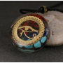 Orgonit-Amulett, Auge des Horns, Energieerzeuger, Naturstein (7 Chakren) + Epoxidharz + Seil 22 g