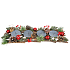 Weihnachtskerzenhalter aus Holz für 4 Kerzen mit roten Accessoires und Tannenzapfen 51 cm