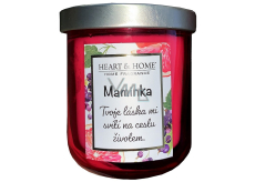 Heart & Home Frische Grapefruit und schwarze Johannisbeere Soja-Duftkerze mit Aufschrift Mum 110 g