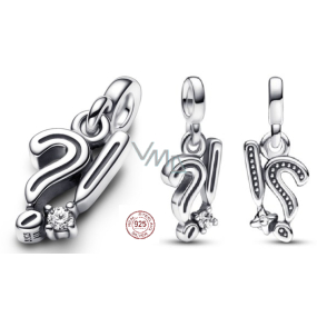 Charms Sterling Silber 925 Ausrufezeichen und Fragezeichen - Mini Medaillon, Armband Anhänger Charms Sterling Silber 925 Ausrufezeichen und Fragezeichen - Mini Medaillon, Armband Anhänger