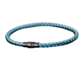 Lanový Magnetický náramek – světle modrý 18,5 cm x 4 mm, unisex