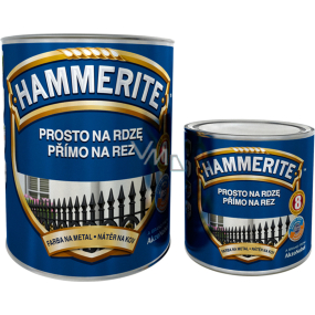 Hammerite glatte Farbe direkt auf rostigem Metall, Farbton dunkelbraun, 0,7 l + 0,25 l