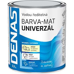 DENAS UNIVERZÁL-MAT Deckfarbe für Holz, Metall und Beton, 0240 dunkelbraun, 0,3 kg DENAS UNIVERZÁL-MAT Deckfarbe für Holz, Metall und Beton, 0240 dunkelbraun, 0,3 kg