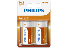 Batterien Philips Longlife 2 Stück D R20 mono 1,5V