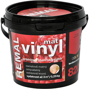 REMAL Vinyl Color Mat waschbare Wandfarbe, 820 korallenrot, 250 g
