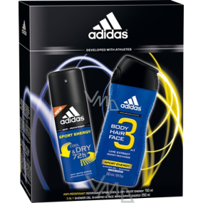 Adidas Sport Energy Antitranspirant Deodorant Spray 150 ml + Duschgel 250 ml, Kosmetikset