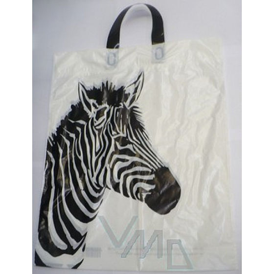 Presse Plastiktüte 47 x 38 cm weiß mit Zebragriff 1 Stück