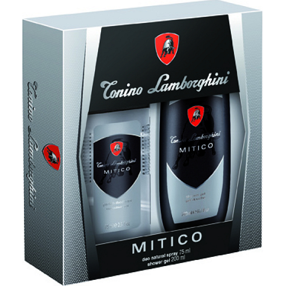 Tonino Lamborghini Mitico parfümiertes Deodorantglas für Männer 75 ml + Duschgel 200 ml, Kosmetikset