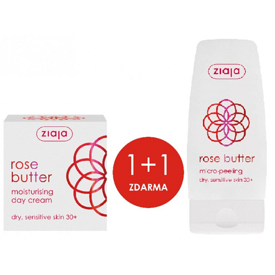 Ziaja Rose Flower feuchtigkeitsspendende Tagescreme 50 ml + Peeling mit Mikrogranulat 60 ml, Duopack