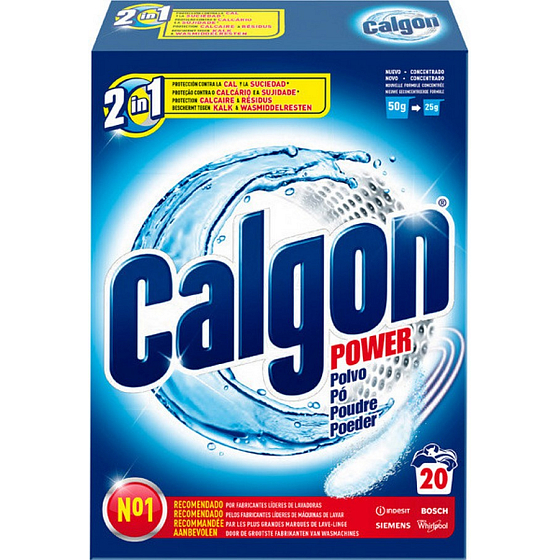 Calgon 2in1 Power Powder Wasserenthärterpulver gegen Kalk 20 Dosen 1 kg