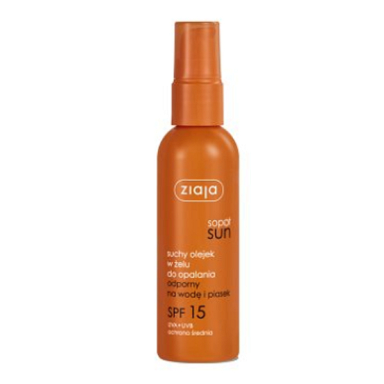 Ziaja Sopot Sun SPF 15 wasserfester Trockenöl-Sonnenschutz im Gelspender 90 ml