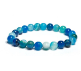 Achat blau See Armband elastisch Naturstein, Kugel 8 mm / 16 - 17 cm