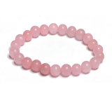 Rosenarmband elastisch Naturstein, Kugel 8 mm / 16 - 17 cm, Liebesstein