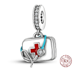 Charme Sterling Silber 925 Arzt Erste-Hilfe-Kit und Stethoskop, Anhänger am Armband Job