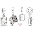 Charm Sterling Silber 925 Kofferöffnung, Reise-Armband-Anhänger