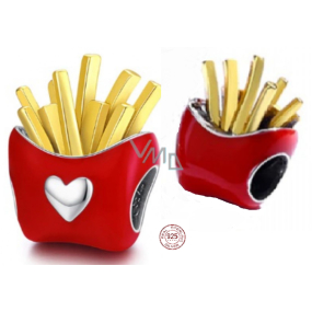 Charm Sterling Silber 925 Pommes, Perle für Armband, Essen und Trinken