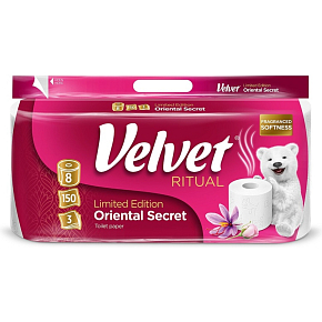 Velvet 3-lagiges Toilettenpapier 8 Rollen Velvet 3-lagiges Toilettenpapier 8 Rollen