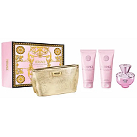 Versace Dylan Pink Blush Parfümwasser 100 ml + Körperlotion 100 ml + Duschgel 100 ml + Täschchen, Geschenkset für Frauen