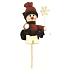 Schneemann mit Schneeflocke braune Figur Nut 10 cm + Spieße