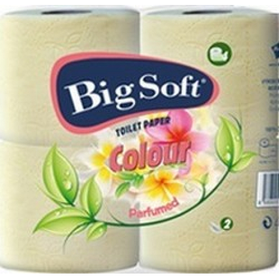 Big Soft Color parfümiertes Toilettenpapier hellgrün 2-lagig 4 x 200 Stück