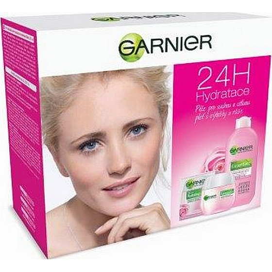 Garnier Essentials Rose feuchtigkeitsspendende Tagescreme für trockene und empfindliche Haut 50 ml + Make-up-Entferner Milch für trockene Haut 200 ml, Kosmetikset
